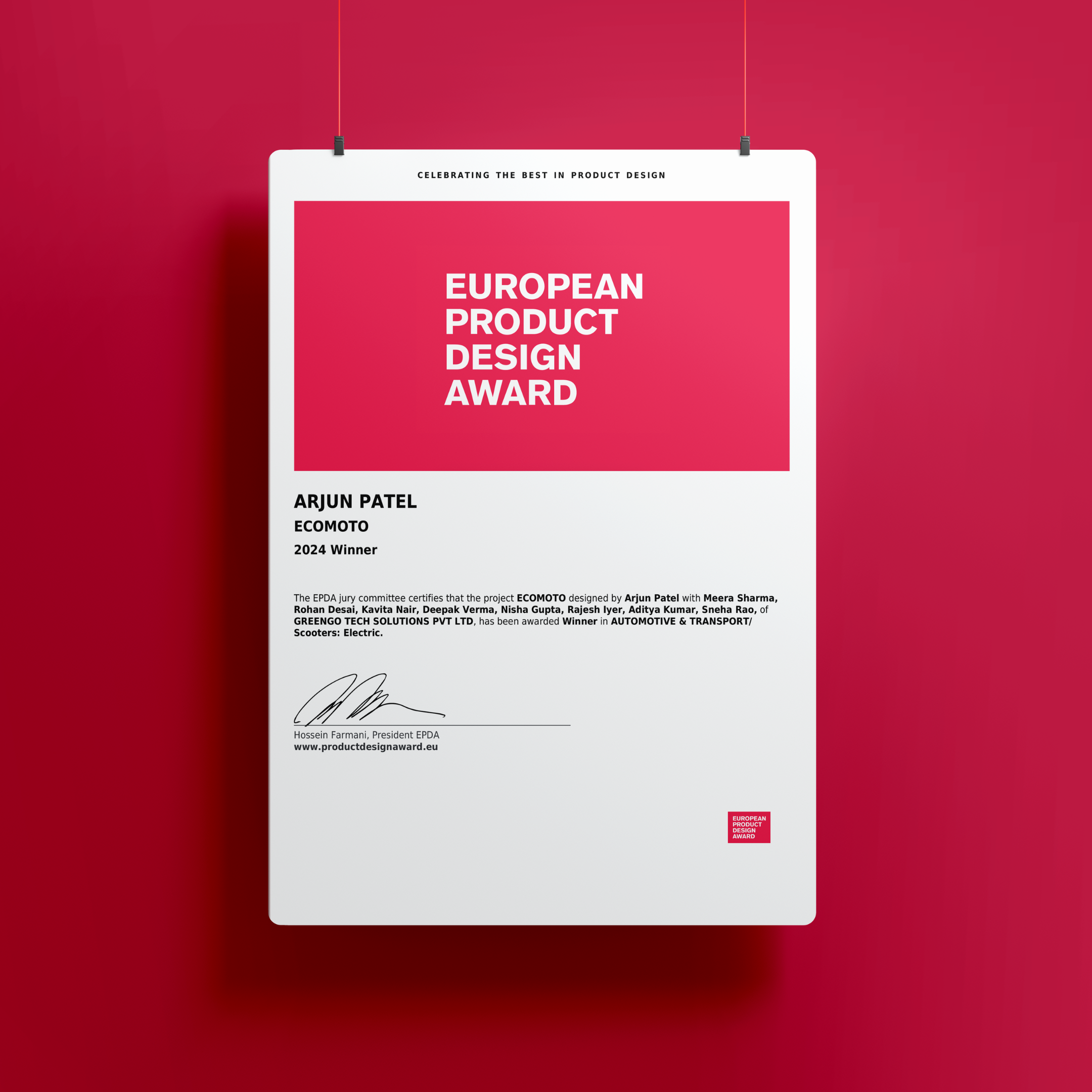 EPDA High Quality Magnetic Certificate